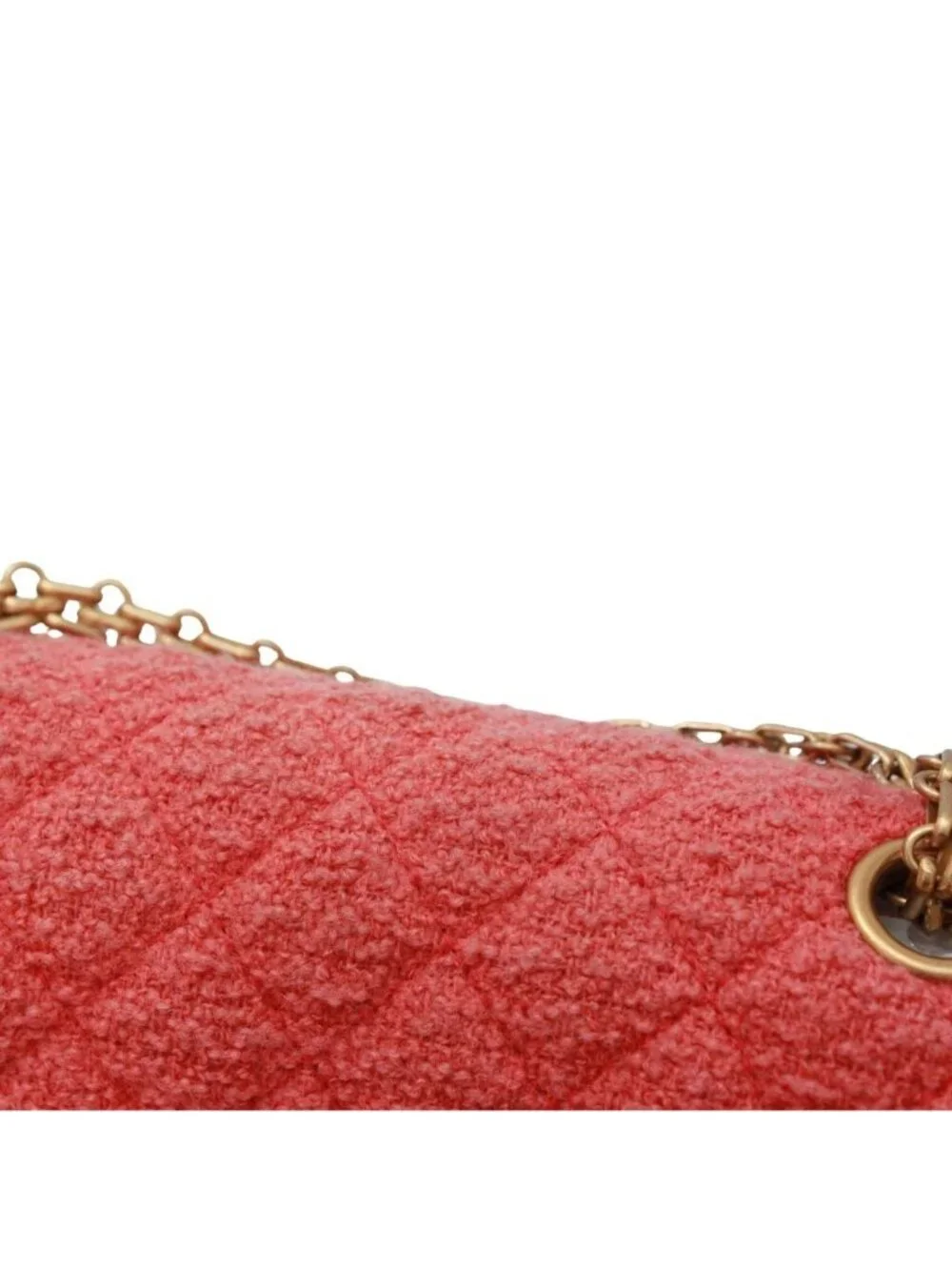 Chanel 2.55 Chain Tweed Pink Shoulder Bag Gold